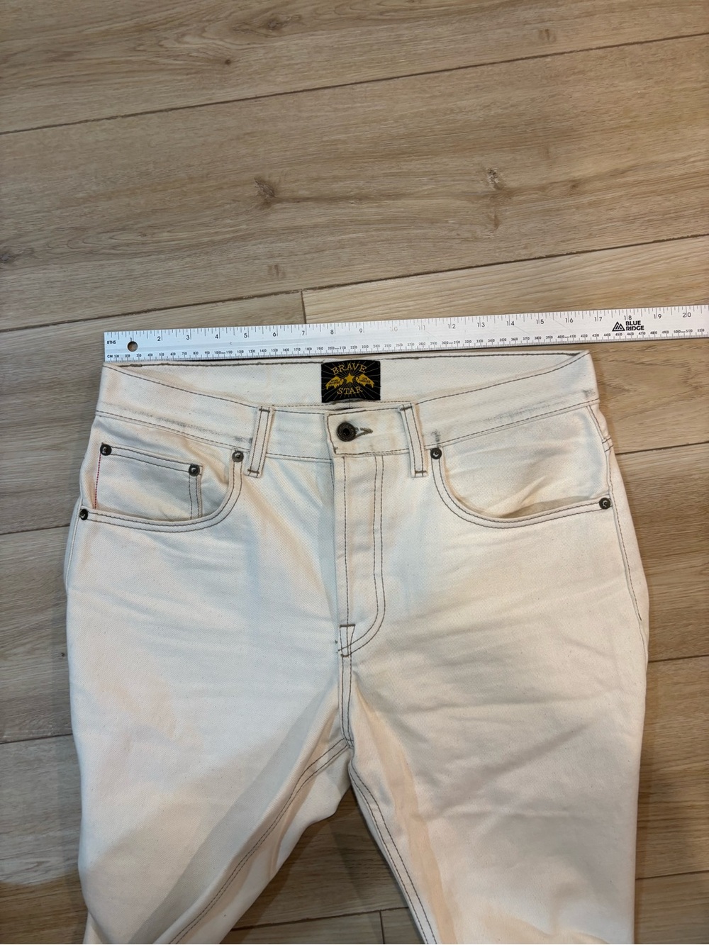 Bravestar Strongman 12oz Desert Bone Japan Selvedge Jeans Men’s Natural 34x30 - Picture 11 of 13